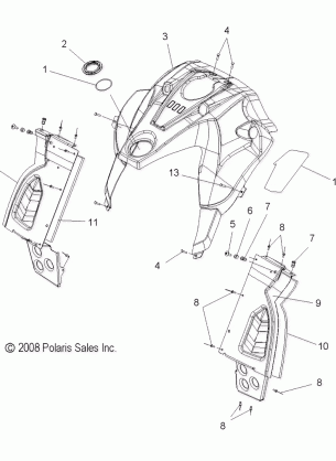 BODY CONSOLE - S10PG8 / PH8 ALL OPTIONS (49SNOWCONSOLE09ASLT)