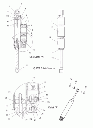 SUSPENSION SHOCK REAR TRACK (7043385) - S09PE8ES / EEL (49SNOWSHOCKREAR7043385)