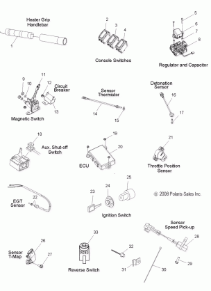 ELECTRICAL SWITCHES SENSORS and COMPONENTS - S09PM8 / PG8 / PH8 ALL OPTIONS (49SNOWELECT09ASLT)