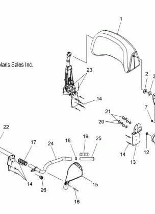 BODY BACKREST and GRABHANDLE PASSENGER - S09PT6HS / HE (49SNOWBACKREST09600TRG)