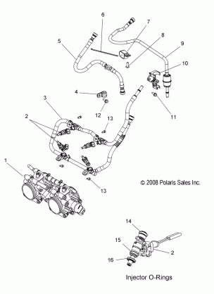 FUEL SYSTEM RAIL LINES and THROTTLE BODY - S09PT6HS / HE (49SNOWFUEL09600TRG)