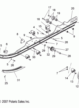 SUSPENSION RAIL MOUNTING - S09PT6HS / HE (49SNOWSUSPRAIL08600TRG)