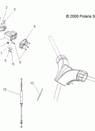 ENGINE THROTTLE CONTROL ASM. - S09PT7ES / EE / FS (49SNOWTHROTTLE09TRBODRGN)