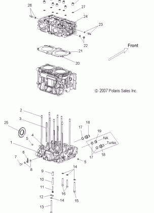 ENGINE CYLINDER and CRANKCASE - S09PT7ES / EE / FS (49SNOWCYLINDER09FSTRG)