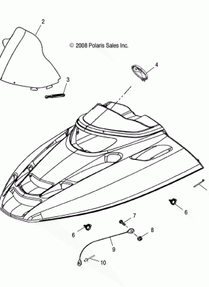 BODY HOOD ASM. and WINDSHIELD - S09NJ5BS / BSF / BSL / BE (49SNOWHOODMTG09TRAIL)