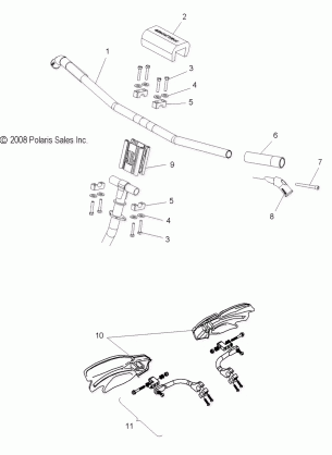 STEERING HANDLEBAR MOUNTING - S09PE6HE / HEL (49SNOWHANDLEBAR09600DRGN)