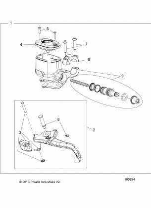 BRAKES FRONT BRAKE LEVER and MASTER CYLINDER (FROM 6 / 1 / 16) - A17S6E57A1 (100994)