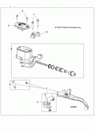 BRAKES FRONT BRAKE LEVER and MASTER CYLINDER - A17SEA57A1 / 7 / 8 / 9 / L7 / L8 / E57A1 / 7 / 9 / F57A4