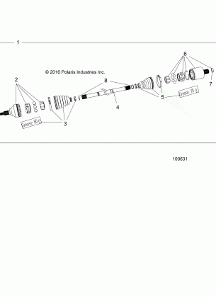 DRIVE TRAIN REAR DRIVE SHAFT (TO 8 / 29 / 16) - A17SEA57A1 / 7 / 9 / L7 / L8 / E57A1 / 7 / 9 / F57A4