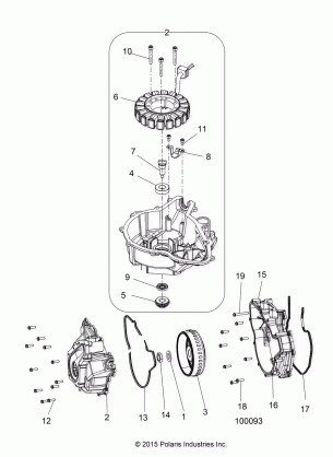 ENGINE STATOR COVER and FLYWHEEL - A17SEH57A7