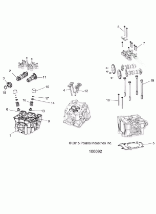 ENGINE CYLINDER HEAD CAMS and VALVES - A17SHD57A9 / AG / E57AS / E57AL