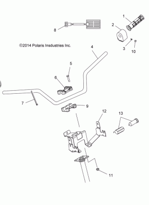 STEERING HANDLEBAR and CONTROLS - A17SJE57AU (49ATVHANDLEBAR15570SP)