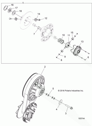 DRIVE TRAIN SECONDARY CLUTCH - A17SVE95AM (100744)