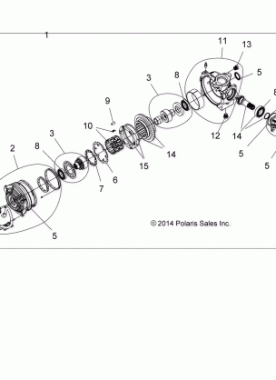 DRIVE TRAIN FRONT GEARCASE INTERNALS - A17SYE85AS (ATVGEARCASE1333392)