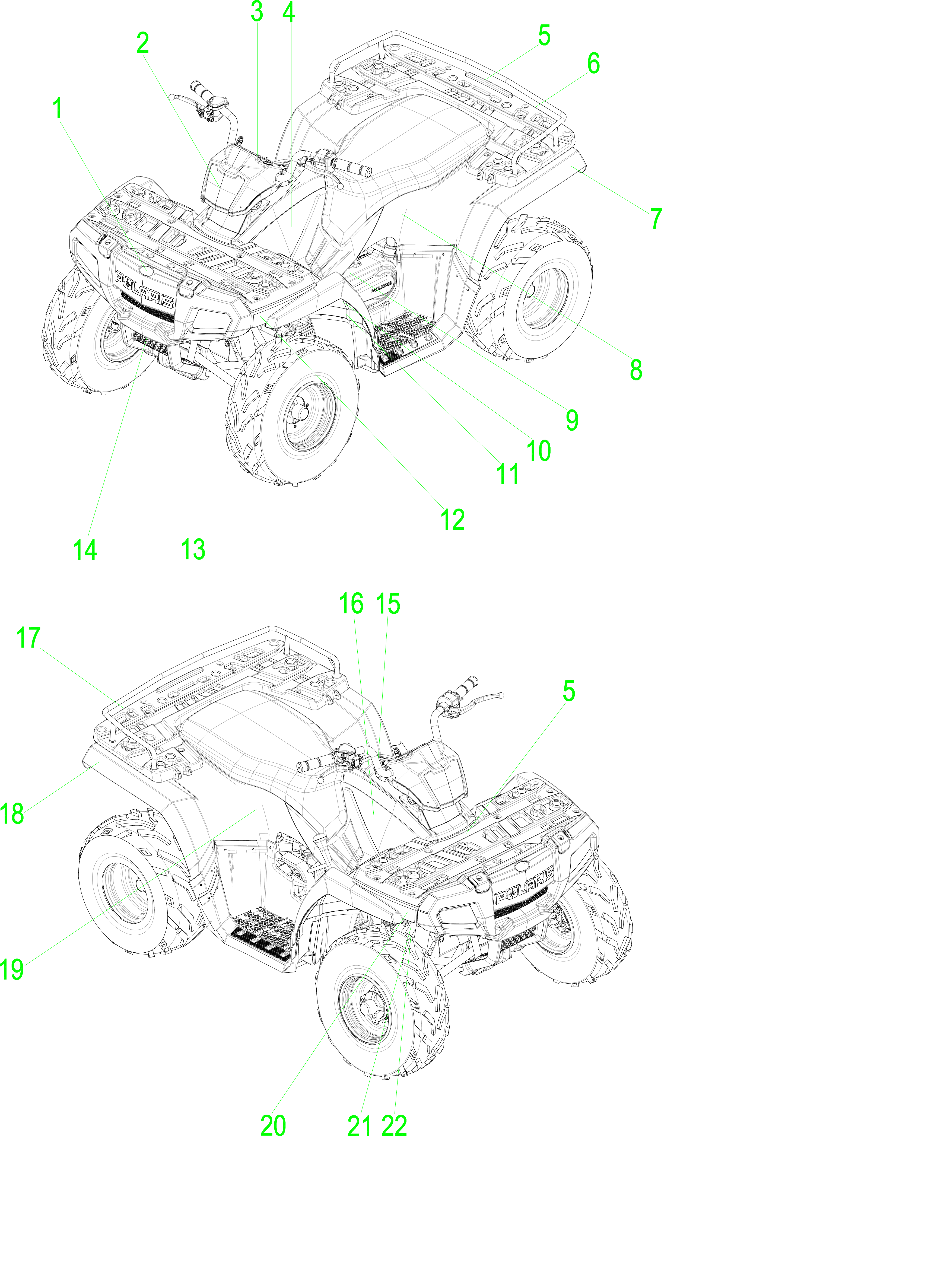 BODY DECALS - A17YAF11A5 / N5 (49ATVDECAL13SP90)