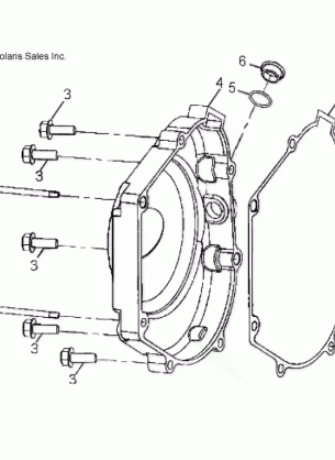 ENGINE CRANKCASE COVER RH - A17YAF11A5 / N5 (49ATVCRANKCASECVRRH07OTLW90)