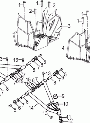 CHASSIS A-ARM and FOOTREST - A17YAK11A4 / A6 / N4 / N6 (A00049)