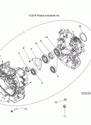 ENGINE CRANKCASE - A17DAA57A5 (100533)