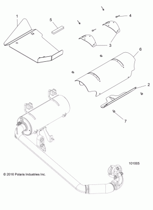 ENGINE EXHAUST SYSTEM SHIELDS - A17DAA57A5 (101005)