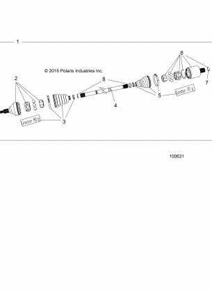 DRIVE TRAIN REAR DRIVE SHAFT (TO 8 / 29 / 16) - A17SEA50A1 / A5 / SEE50A1 / SEG50A4 (100631)