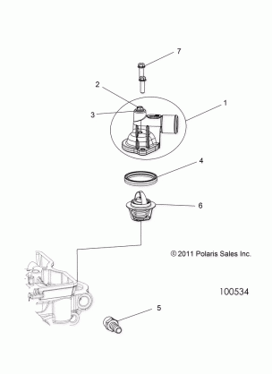 ENGINE THERMOSTAT and COVER - A17DAA50A7 (100534)