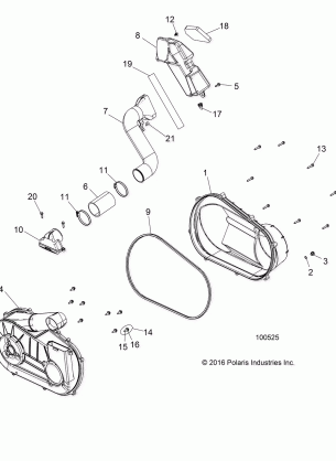 DRIVE TRAIN CLUTCH COVER AND DUCTING - A17DAA50A7 (100525)