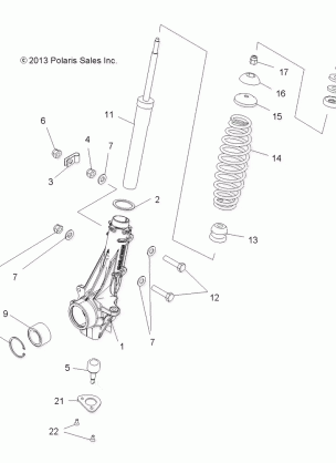 SUSPENSION FRONT STRUT - A17DAA50A7 (49ATVSTRUT14SP325)