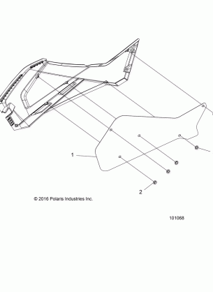 BODY RIGHT HAND SIDE PANEL HEAT SHIELD AND HARDWARE 2 UP - A17SDS57C2 / E2 (101068)