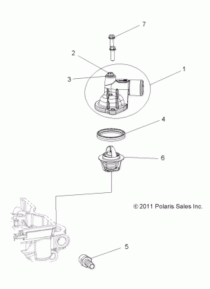 ENGINE THERMOSTAT and COVER - A17SEA57F1 / SEE57F1 / F2 / FL (49RGRTHERMO12RZR570)