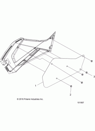 BODY RIGHT HAND SIDE PANEL HEAT SHIELD AND HARDWARE 1 UP - A17SEA57N1 / EE57N1 / NL (101067)