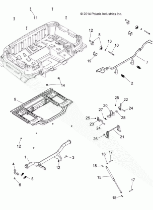 BODY REAR BOX FRAME AND PIVOT - A17SWE57N1 (49ATVBOX15570X2)