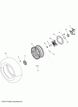 WHEELS FRONT and HUB - A17SYS95CK (49ATVWHEELFRT15TR1000)