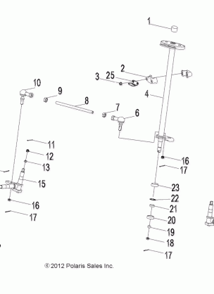 STEERING STEERING POST and TIE ROD ASM. - A17YAK05A4 / N4 / A6 / N6 (49ATVSTEERING13OUT50)