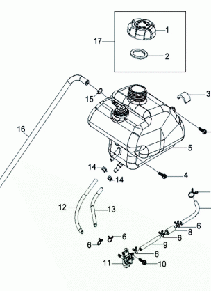 BODY FUEL TANK and HOSES - A17YAK05A4 / N4 / A6 / N6 (A00061)