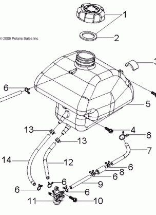 BODY FUEL TANK and HOSES - A17YAK05A4 / N4 / A6 / N6 (49ATVFUEL07PRED50)