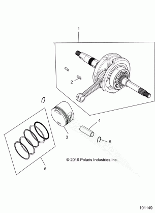 ENGINE CRANKSHAFT CONNECTING ROD AND PISTON - A17HAA15A7 / B7