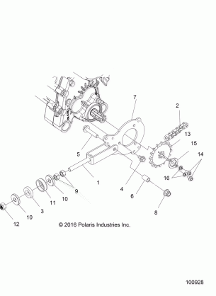 DRIVE TRAIN CHAIN TENSIONER AND SPROCKET - A17HAA15A7 / B7 (100928)