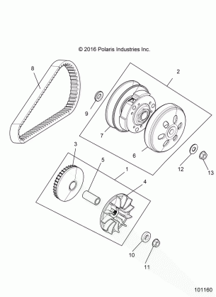 DRIVE TRAIN PRIMARY CLUTCH - A17HAA15A7 / B7 (101160)