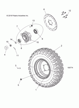 WHEELS FRONT TIRE and BRAKE DISC - A17HAA15A7 / B7 (100774)