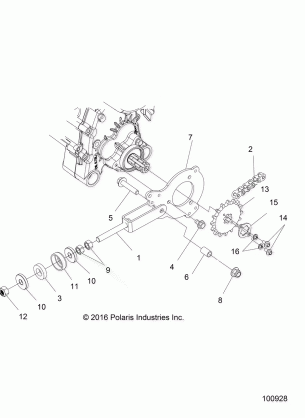 DRIVE TRAIN CHAIN TENSIONER AND SPROCKET - A17HAA15N7 (100928)