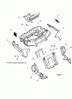 BODY REAR RACK AND FENDERS - A17DAE57AM (100696)