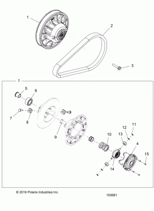 DRIVE TRAIN SECONDARY CLUTCH - A17DAE57AM (100681)