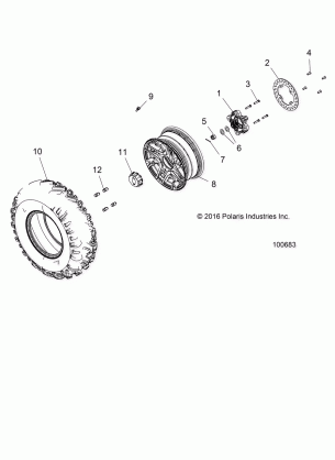 WHEELS FRONT TIRE and BRAKE DISC - A17DAE57AM (100683)