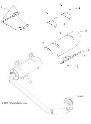 ENGINE EXHAUST SYSTEM SHIELDS - A17DAE57AM (101188)