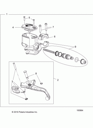 BRAKES FRONT BRAKE LEVER and MASTER CYLINDER (FROM 7 / 24 / 16) - A17S6S57C1 / CM (100994)