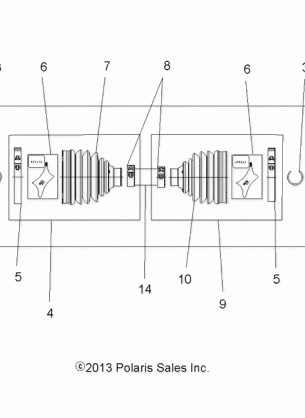 DRIVE TRAIN DRIVE SHAFT REAR - A17SXS95CL (49ATVSHAFTDRIVERR13SP550)