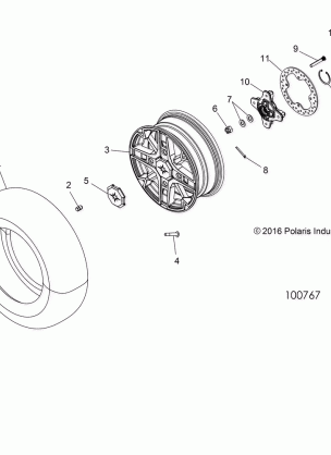 WHEELS FRONT and HUB - A17SXS95CL (100767)