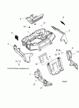 BODY REAR RACK AND FENDERS - A17DAA57A5 (100541)