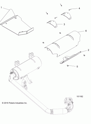 ENGINE EXHAUST SYSTEM SHIELDS - A17DAA57A5 (101182)