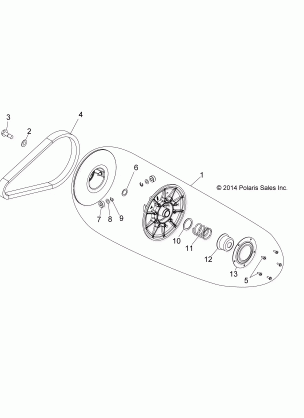 DRIVE TRAIN SECONDARY CLUTCH - A17DAA57A5 (49ATVCLUTCHDRIVEN14325)